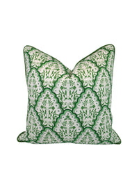 Floral Scallop Paisley in Shades of Green Decorative Pillow or Bolster