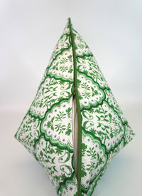 Floral Scallop Paisley in Shades of Green Decorative Pillow or Bolster