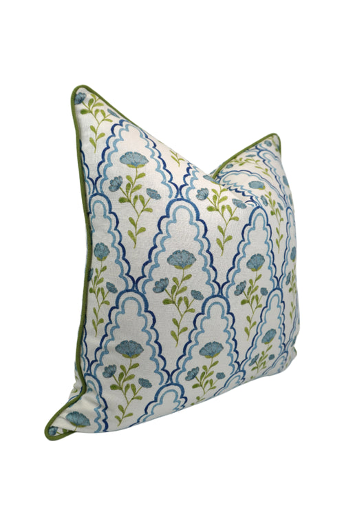 Floral Scallop Stout Fabric by Kristen Leigh 7848-3 In a Decorative Pillow or Bolster