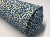Delft Chenille Animal Print Luxury Bolster Pillow | Handmade Indoor Accent with Insert