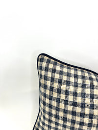 Zippy Lakeland Check Decorative Pillow Cover in Federal Blue & Oatmeal