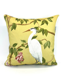 White Heron Daffodil Decorative Pillow