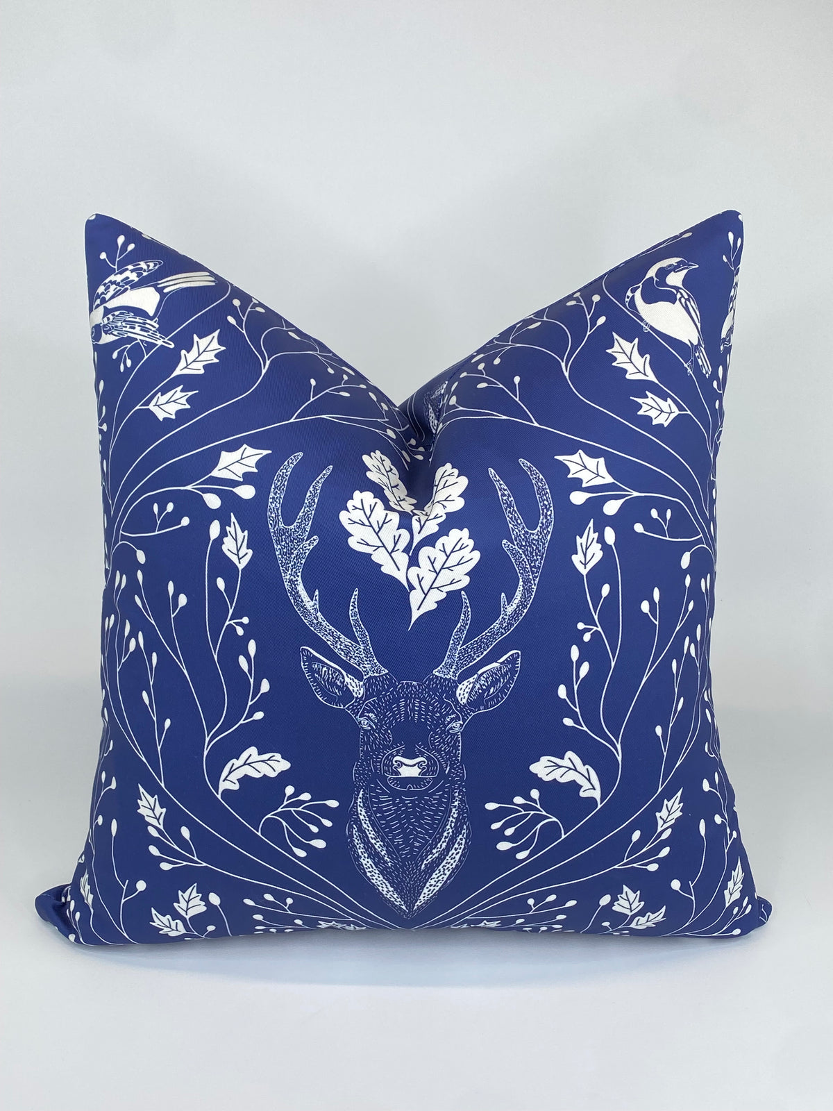 Delicate Blue Stag Deer in the Forest Decorative Pillow