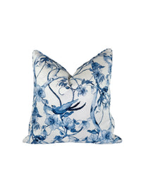 Floral Tree Chinoiserie in Blue Decorative Pillow or Bolster