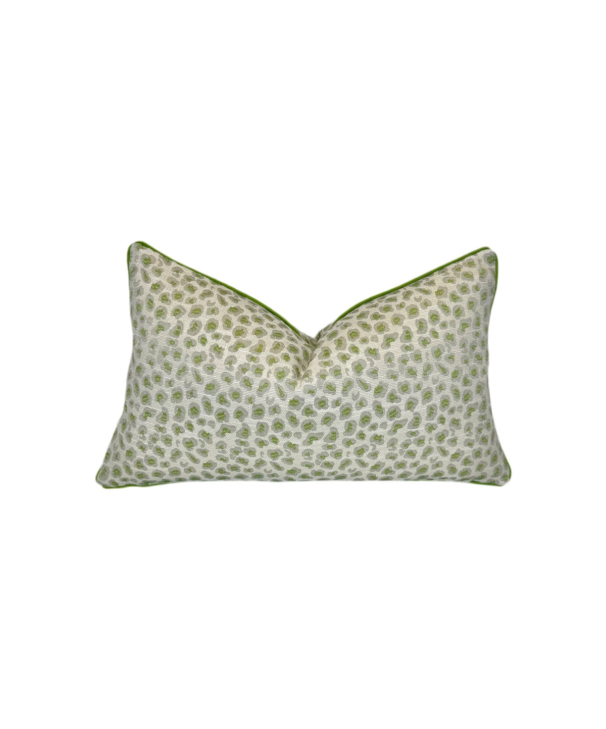 Winter Nikki Lemon Grass Green Leopard Faux Heavyweight fabric in a Decorative Pillow