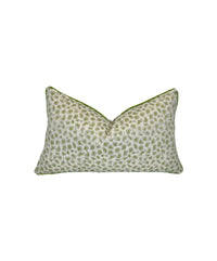 Winter Nikki Lemon Grass Green Leopard Faux Heavyweight fabric in a Decorative Pillow
