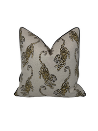 Decorative pillow with tiger pattern on a Beige/Natural background