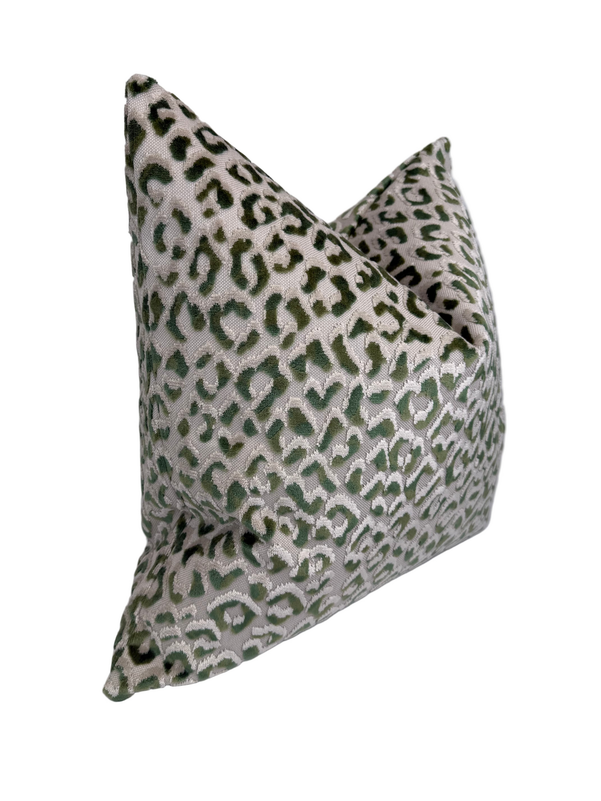 Magnolia Lyric Fern Green Leopard Upholstery Fabric in a Decorative Pillow or Bolster