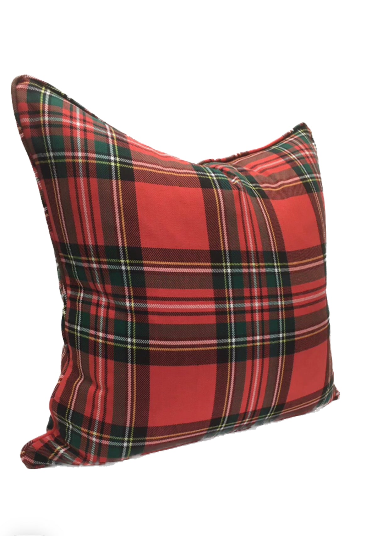 Decorative Pillow Cover in Red Plaid Tartan Fabric