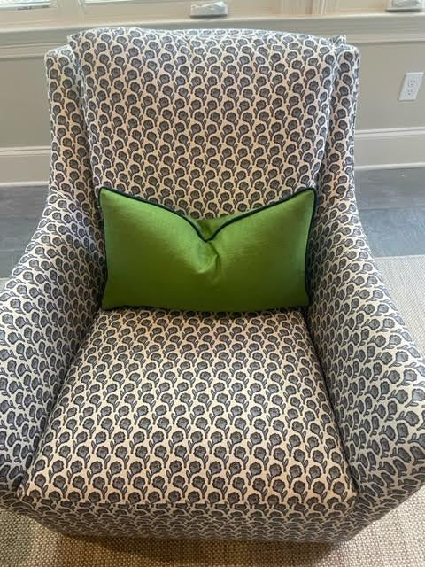 Kelly Green Linen fabric in a Decorative Pillow Cover