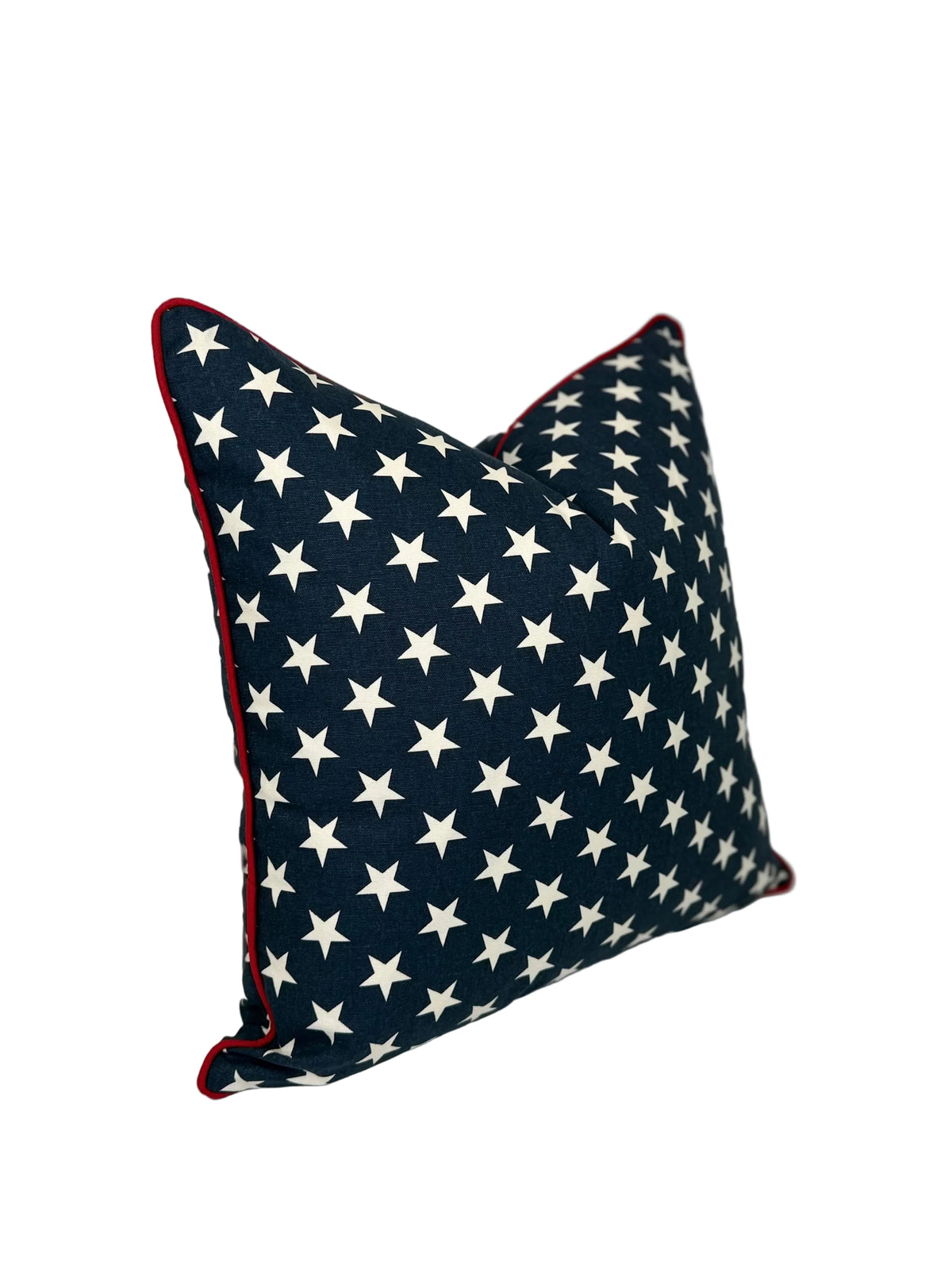 Patriotic Stars Pillow Cover | Navy Blue & White Star Throw Pillow or Bolster