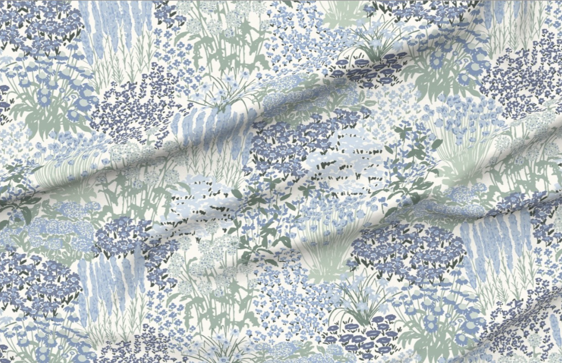 Garden-Bloom Floral Fabric by the Yard – Cotton Canvas or Outdoor Recycled Canvas Upholstery Fabric
