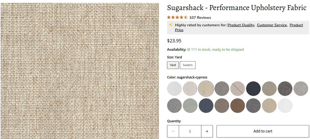 Karen Reece - Custom U-Shaped Seat Cushion: Sugarshack Cypress - Self-Welt (Paper Template)